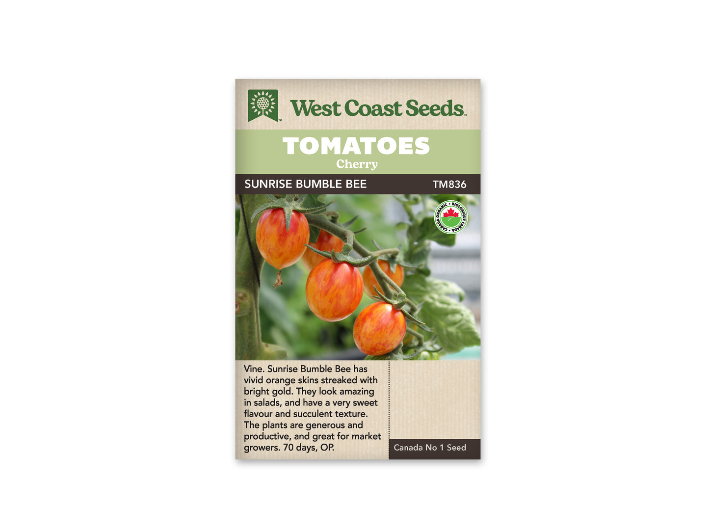 Tomatoes "Sunrise Bumble Bee Organic" West Coast Seeds